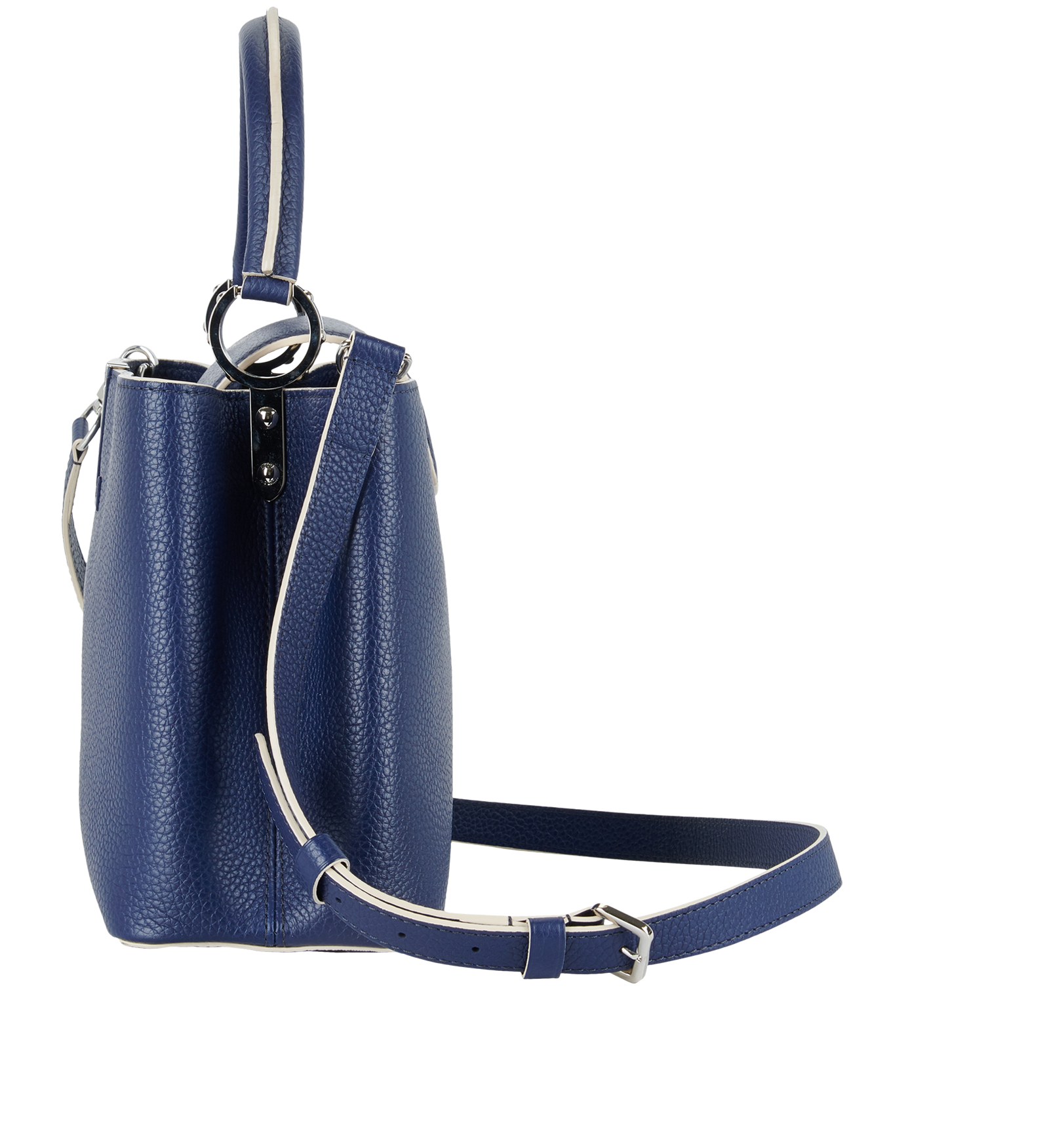 Capucines MM, &pound;3,100, Handbags, Blue, Leather, Bottom view